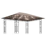 ZNTS Gazebo with Mosquito Net&LED String Lights 4x3x2.73 m Taupe 3070319