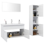 ZNTS Bathroom Furniture Set High Gloss White Engineered Wood 3071150