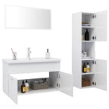 ZNTS Bathroom Furniture Set High Gloss White Engineered Wood 3071150