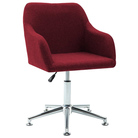 ZNTS Swivel Dining Chair Wine Red Fabric 331506