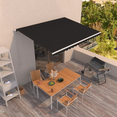 ZNTS Manual Retractable Awning 450x350 cm Anthracite 3068999