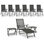 ZNTS 9 Piece Garden Lounge Set Black and Anthracite 3070643