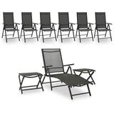ZNTS 9 Piece Garden Lounge Set Black and Anthracite 3070643
