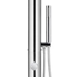 ZNTS Garden Shower with Brown Base 225 cm Stainless Steel 3070790