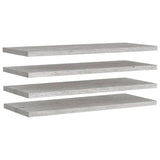 ZNTS Floating Wall Shelves 4 pcs Concrete Grey 90x23.5x3.8 cm MDF 326605