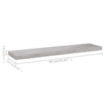 ZNTS Floating Wall Shelves 4 pcs Concrete Grey 90x23.5x3.8 cm MDF 326605