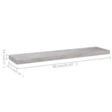 ZNTS Floating Wall Shelves 4 pcs Concrete Grey 90x23.5x3.8 cm MDF 326605