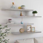 ZNTS Floating Wall Shelves 4 pcs Concrete Grey 90x23.5x3.8 cm MDF 326605
