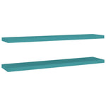 ZNTS Floating Wall Shelves 2 pcs Blue 120x23.5x3.8 cm MDF 326628
