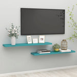 ZNTS Floating Wall Shelves 2 pcs Blue 120x23.5x3.8 cm MDF 326628