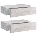 ZNTS Wall Drawer Shelves 2 pcs Concrete Grey 40x23.5x10cm MDF 330252