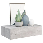 ZNTS Wall Drawer Shelves 2 pcs Concrete Grey 40x23.5x10cm MDF 330252