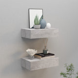 ZNTS Wall Drawer Shelves 2 pcs Concrete Grey 40x23.5x10cm MDF 330252