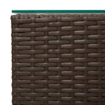 ZNTS Side Tables 3 pcs with Glass Top Brown Poly Rattan 316380