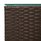 ZNTS Side Tables 3 pcs with Glass Top Brown Poly Rattan 316380