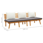 ZNTS Garden Day Bed 200x65 cm Solid Wood Acacia 316263