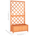 ZNTS Garden Trellis Planter Brown 70x30x135 cm Solid Firwood 316426