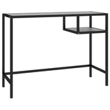 ZNTS Computer Desk Black Marble 100x36x74 cm Tempered Glass 331623