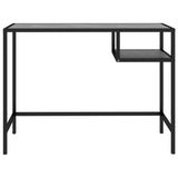 ZNTS Computer Desk Black Marble 100x36x74 cm Tempered Glass 331623