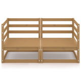 ZNTS Garden 2-Seater Sofa Honey Brown Solid Pinewood 3075247