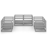 ZNTS 6 Piece Garden Lounge Set Grey Solid Pinewood 3075441
