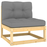 ZNTS 7 Piece Garden Lounge Set with Cushions Solid Wood Pine 3077119