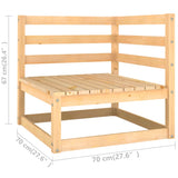ZNTS 7 Piece Garden Lounge Set with Cushions Solid Wood Pine 3077119