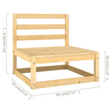 ZNTS 7 Piece Garden Lounge Set with Cushions Solid Wood Pine 3077119