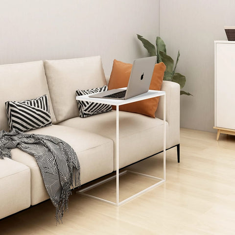 ZNTS Side Table White 55x35x66 cm Engineered Wood 336134