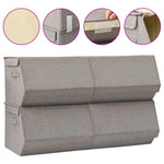 ZNTS Stackable Storage Boxes with Lid Set of 4 pcs Fabric Grey 332897