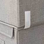 ZNTS Stackable Storage Boxes with Lid Set of 4 pcs Fabric Grey 332897