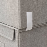 ZNTS Stackable Storage Boxes with Lid Set of 4 pcs Fabric Grey 332897