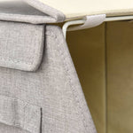 ZNTS Stackable Storage Boxes with Lid Set of 4 pcs Fabric Grey 332897