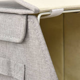 ZNTS Stackable Storage Boxes with Lid Set of 4 pcs Fabric Grey 332897