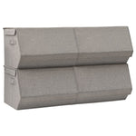 ZNTS Stackable Storage Boxes with Lid Set of 4 pcs Fabric Grey 332897