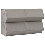 ZNTS Stackable Storage Boxes with Lid Set of 4 pcs Fabric Grey 332897
