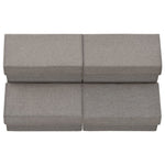 ZNTS Stackable Storage Boxes with Lid Set of 4 pcs Fabric Grey 332897