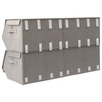 ZNTS Stackable Storage Boxes with Lid Set of 4 pcs Fabric Grey 332897