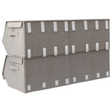 ZNTS Stackable Storage Boxes with Lid Set of 4 pcs Fabric Grey 332897