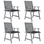 ZNTS Outdoor Dining Chairs with Cushions 4 pcs Solid Wood Acacia 3078404