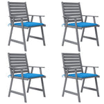 ZNTS Outdoor Dining Chairs with Cushions 4 pcs Solid Wood Acacia 3078408