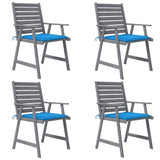 ZNTS Outdoor Dining Chairs with Cushions 4 pcs Solid Wood Acacia 3078408