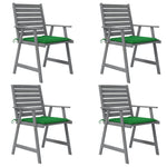 ZNTS Outdoor Dining Chairs with Cushions 4 pcs Solid Wood Acacia 3078409