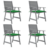 ZNTS Outdoor Dining Chairs with Cushions 4 pcs Solid Wood Acacia 3078409