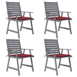 ZNTS Outdoor Dining Chairs with Cushions 4 pcs Solid Wood Acacia 3078413