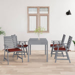 ZNTS Outdoor Dining Chairs with Cushions 4 pcs Solid Wood Acacia 3078413