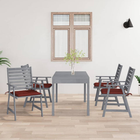 ZNTS Outdoor Dining Chairs with Cushions 4 pcs Solid Wood Acacia 3078413