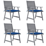 ZNTS Outdoor Dining Chairs with Cushions 4 pcs Solid Wood Acacia 3078414