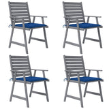 ZNTS Outdoor Dining Chairs with Cushions 4 pcs Solid Wood Acacia 3078414