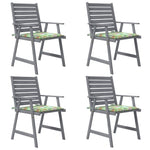 ZNTS Outdoor Dining Chairs with Cushions 4 pcs Solid Wood Acacia 3078416